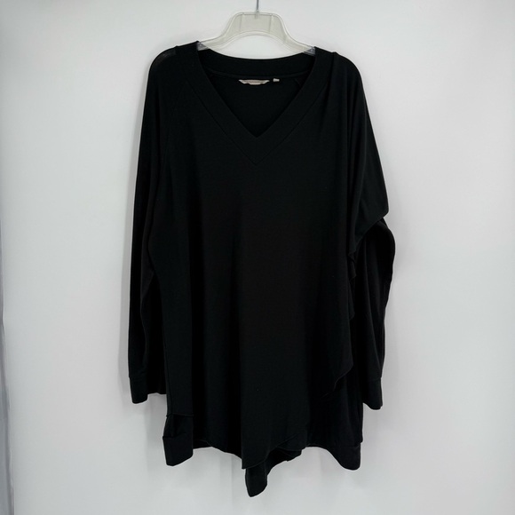 Soft Surroundings Women’s Top Black Long Cape Sleeve V-Neck Size 1X - Picture 11 of 11